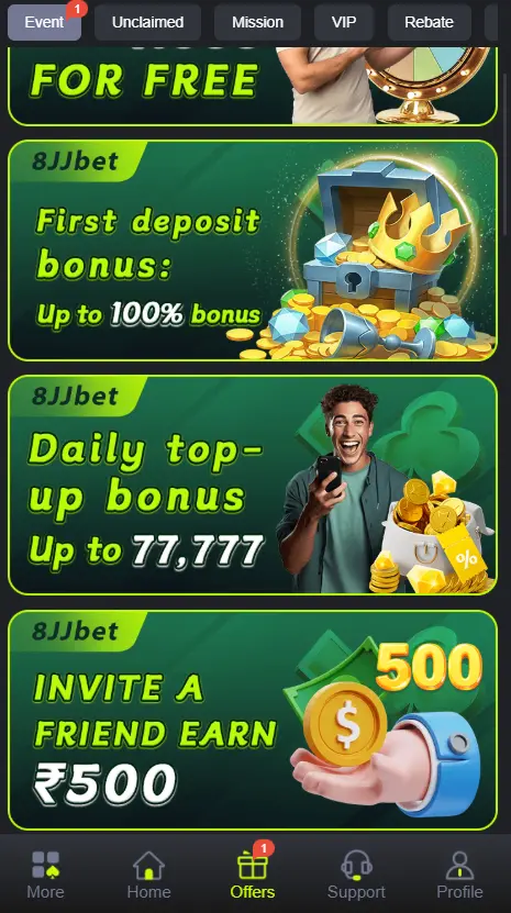 8JJ Game daily login bonus and rewards