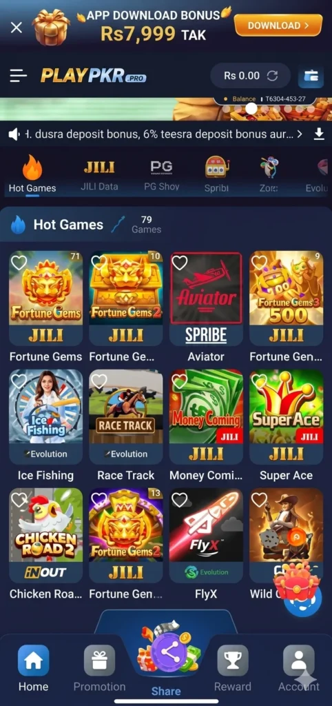 Playpkr game app packed with modern casino games, full og fun and earning potential
